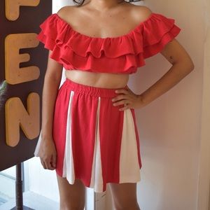Fashion Brand Company Cheer Skirt Red/White